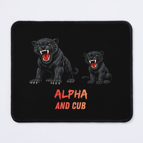 Item preview, Alpha and Cub – Black Panther Father and Child Illustration designed and sold by ROARSOME DESiGNS.