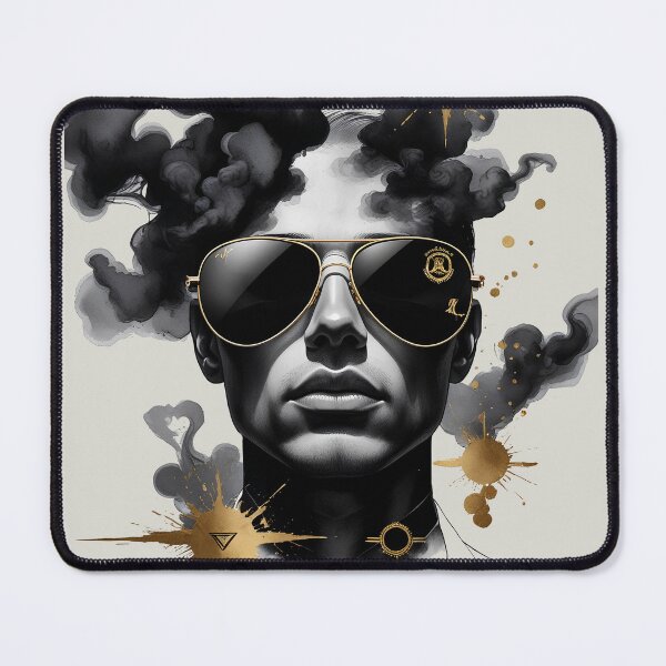 Item preview, Black Gold Gentleman Watercolor Portrait | Luxury Men's Fashion Art designed and sold by Biedroneczka.