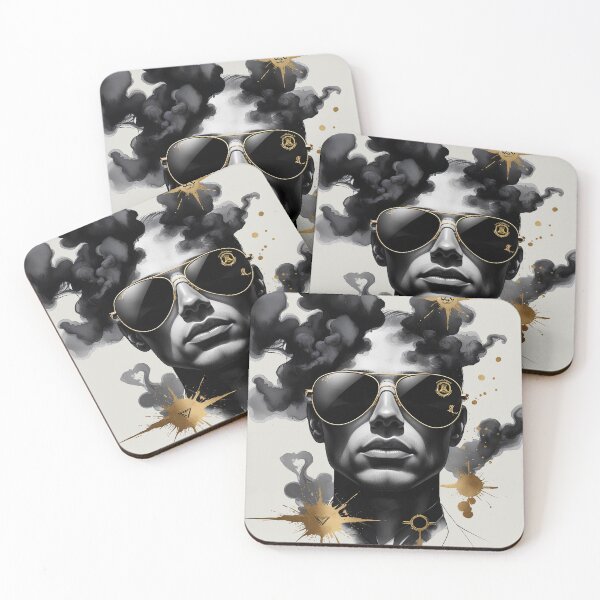 Item preview, Black Gold Gentleman Watercolor Portrait | Luxury Men's Fashion Art designed and sold by Biedroneczka.