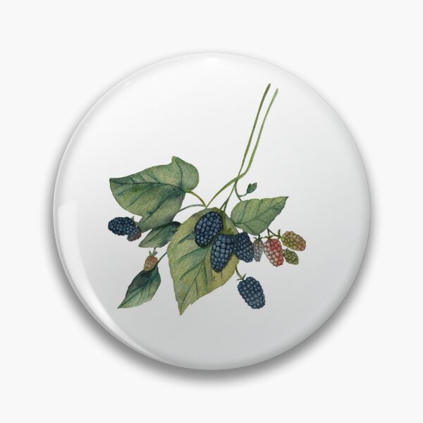 Item preview, watercolor blackberry branch designed and sold by IreneRuya.