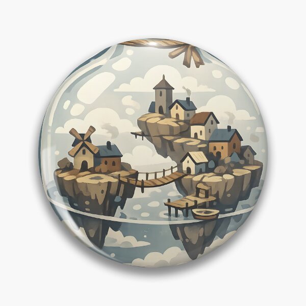 Item preview, Floating Village Bottle World Illustration designed and sold by Naviora.