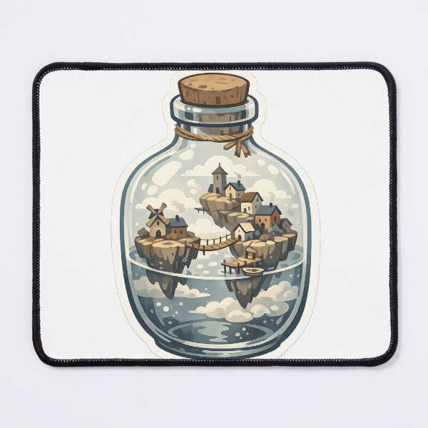 Item preview, Floating Village Bottle World Illustration designed and sold by Naviora.