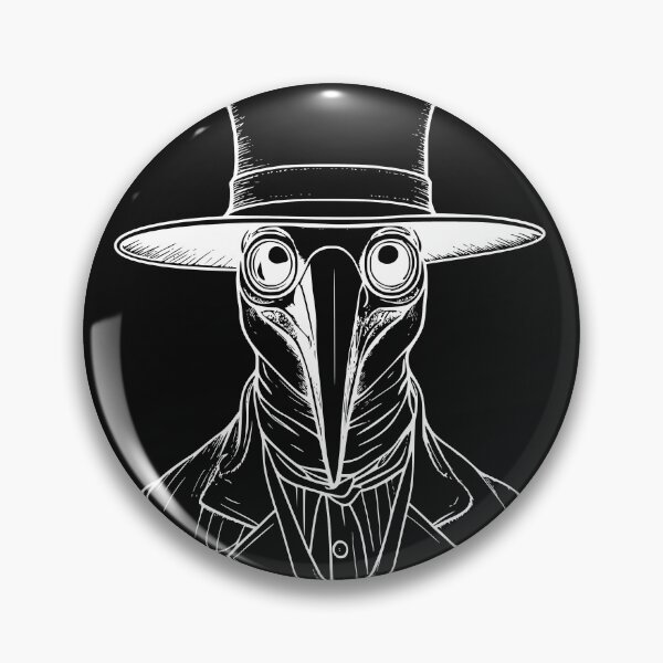 Item preview, Gothic Plague Doctor Engraving Symmetric White Ink T-Shirt Print designed and sold by DarkOriginArts.