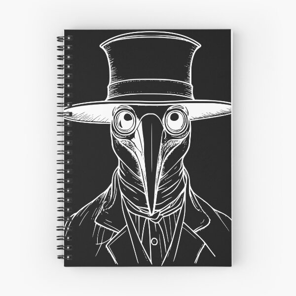 Item preview, Gothic Plague Doctor Engraving Symmetric White Ink T-Shirt Print designed and sold by DarkOriginArts.