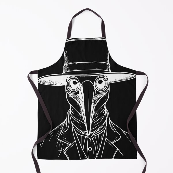 Item preview, Gothic Plague Doctor Engraving Symmetric White Ink T-Shirt Print designed and sold by DarkOriginArts.