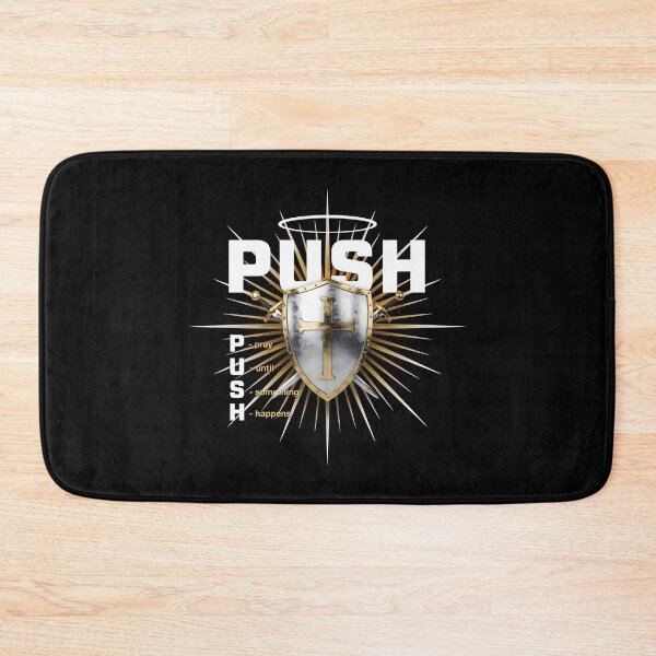 Item preview, Push Pray Until Something Happens Jesus Cross Christian Encouragement designed and sold by Redgiant87x.
