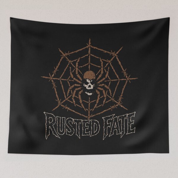 Item preview, Rusted Fate Barbed Wire Spider Web Skull designed and sold by AwesomeBeyondLimits.