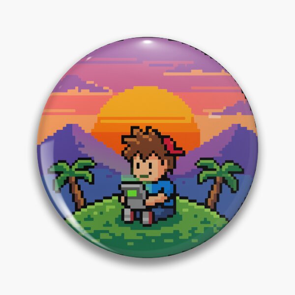 Item preview, Pixel Art Gamer Boy at Sunset Playing Game Boy designed and sold by PixelCatalyst.