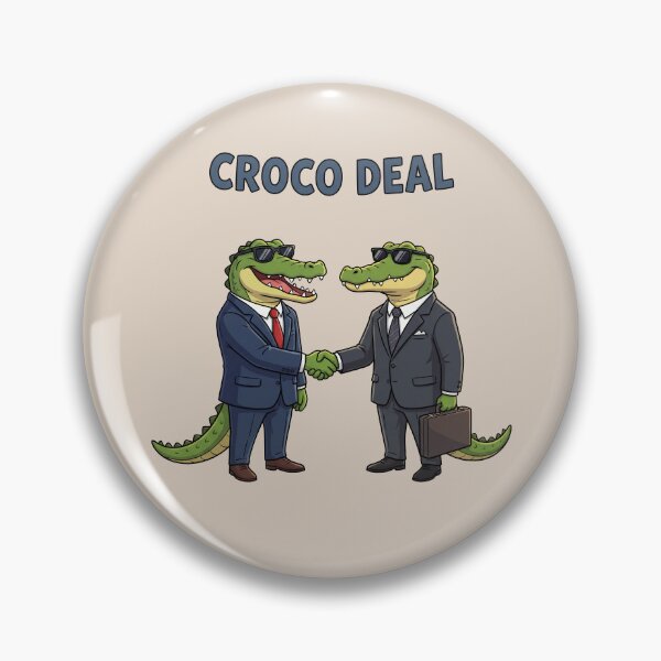 Item preview, Croco Deal – Funny Crocodile Business Deal Pun Illustration 4 designed and sold by WordPlayStudio.