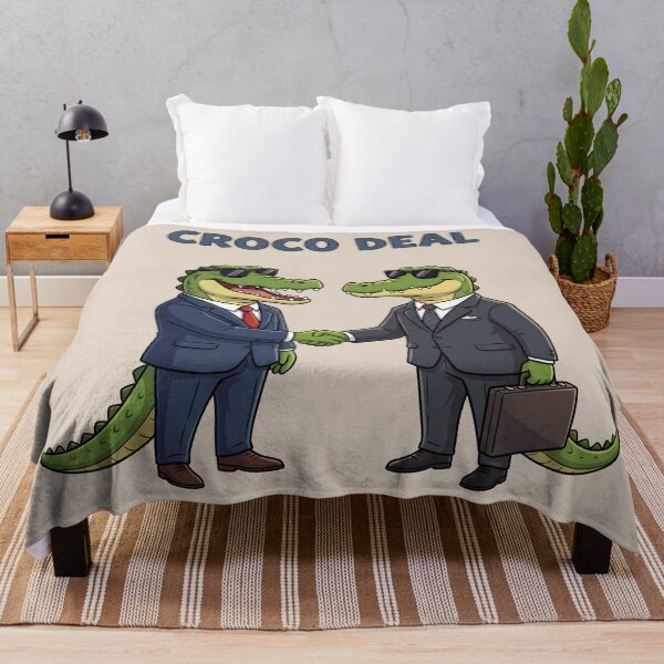 Item preview, Croco Deal – Funny Crocodile Business Deal Pun Illustration 4 designed and sold by WordPlayStudio.