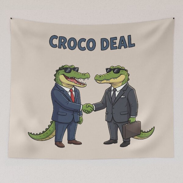 Item preview, Croco Deal – Funny Crocodile Business Deal Pun Illustration 4 designed and sold by WordPlayStudio.