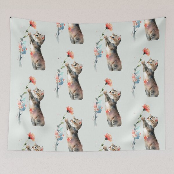 Item preview, Cute Floral Kitten designed and sold by FloreDreamStudio.