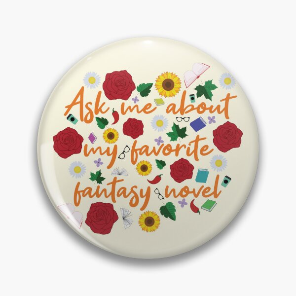 Item preview, Ask Me About My Favorite Fantasy Novel | Book Lover Floral Design designed and sold by Hallowed Artistry.