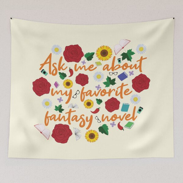 Item preview, Ask Me About My Favorite Fantasy Novel | Book Lover Floral Design designed and sold by Hallowed Artistry.