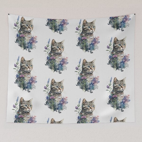 Item preview, Nature-Inspired Watercolor Cat designed and sold by FloreDreamStudio.