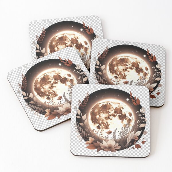 Aperçu de l'œuvre Boho Full Moon Floral Illustration | Celestial Botanical Night Design créée et vendue par GalleryPeak.