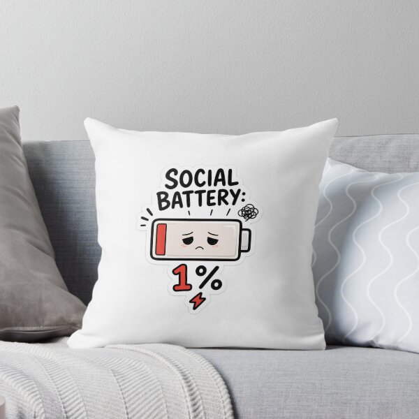 Item preview, Social Battery 1% Funny Introvert Sticker designed and sold by Dropza.