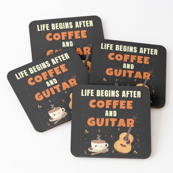 Item preview, Life Begins After Coffee And Guitar Funny Music Lover Design designed and sold by Joyful-Pixel.