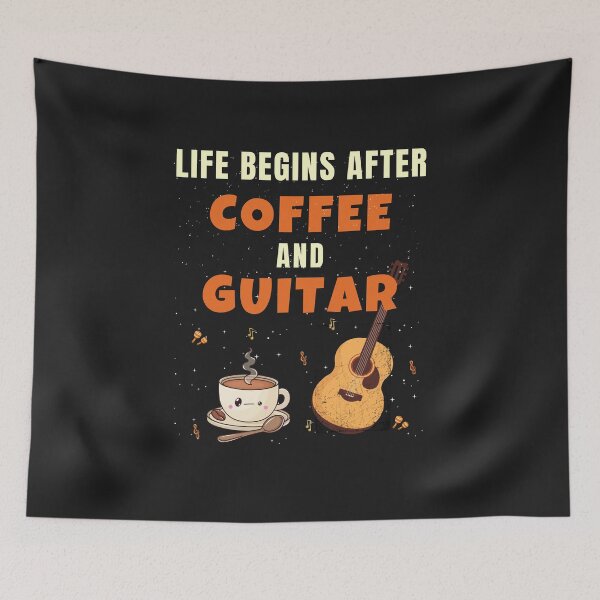 Item preview, Life Begins After Coffee And Guitar Funny Music Lover Design designed and sold by Joyful-Pixel.
