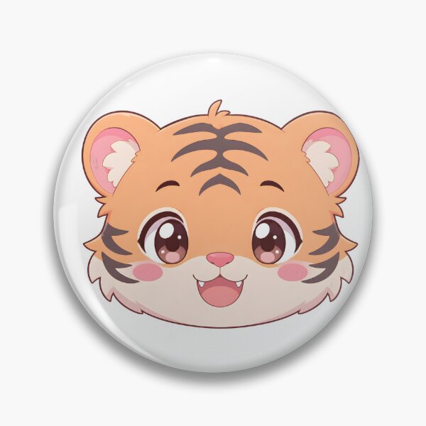 Item preview, Cute Kawaii Tiger Cub Head – Pastel Anime Animal designed and sold by nocturnastore.