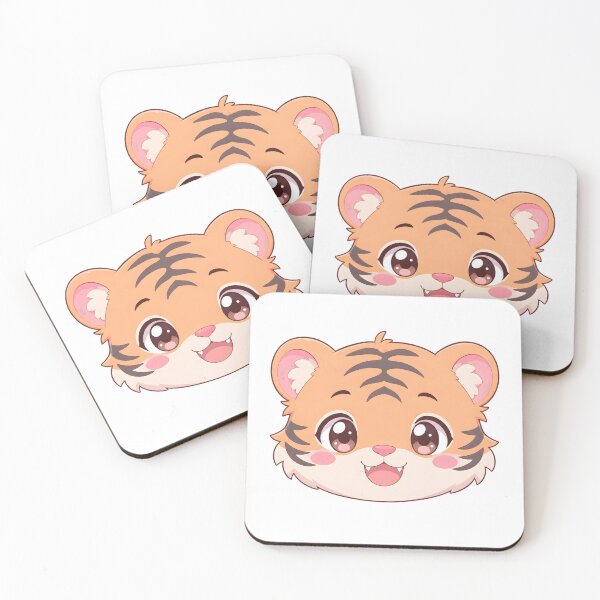 Item preview, Cute Kawaii Tiger Cub Head – Pastel Anime Animal designed and sold by nocturnastore.
