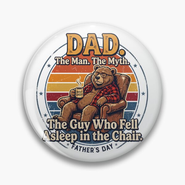 Item preview, Funny Father's Day Bear Sleeping in Chair Vintage Retro Gift designed and sold by 88 Design.
