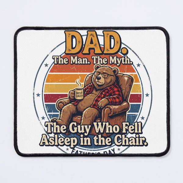 Item preview, Funny Father's Day Bear Sleeping in Chair Vintage Retro Gift designed and sold by 88 Design.