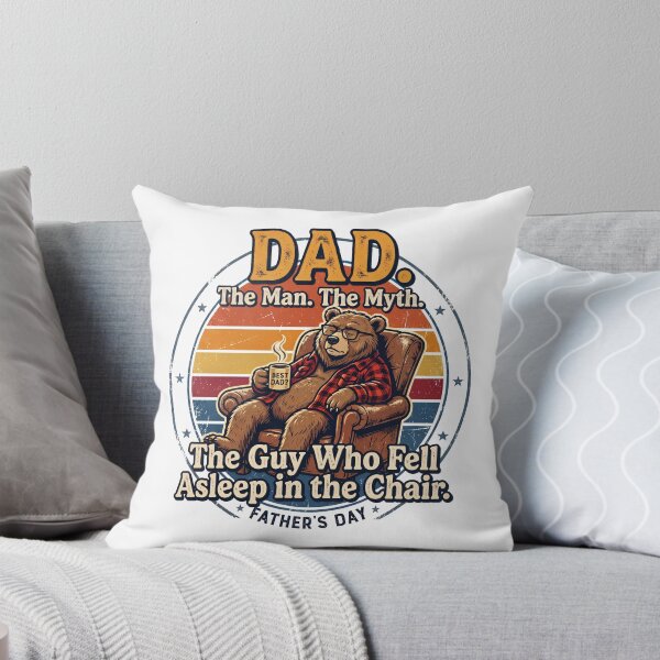 Item preview, Funny Father's Day Bear Sleeping in Chair Vintage Retro Gift designed and sold by 88 Design.