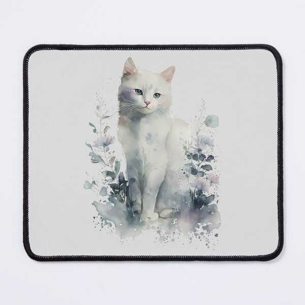 Item preview, Enchanted Garden White Cat designed and sold by FloreDreamStudio.