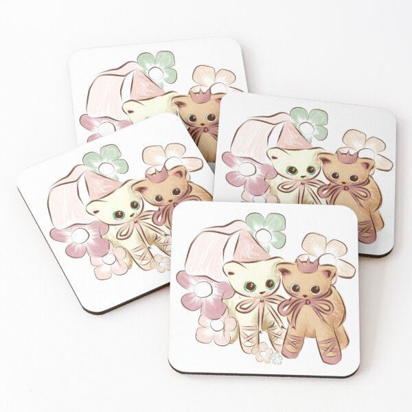 Item preview, two vintage princess ballerina cat  designed and sold by lavenderMagpie.