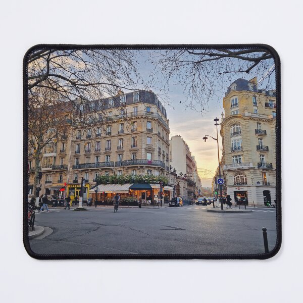 Item preview, Lively Parisian street corner at dusk designed and sold by psychoshadow.