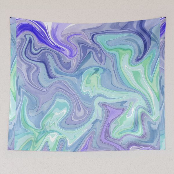 Item preview, Dreamy Pastel Marble Swirl Abstract Art | Lavender Mint Blue Fluid Design designed and sold by GemniShop.