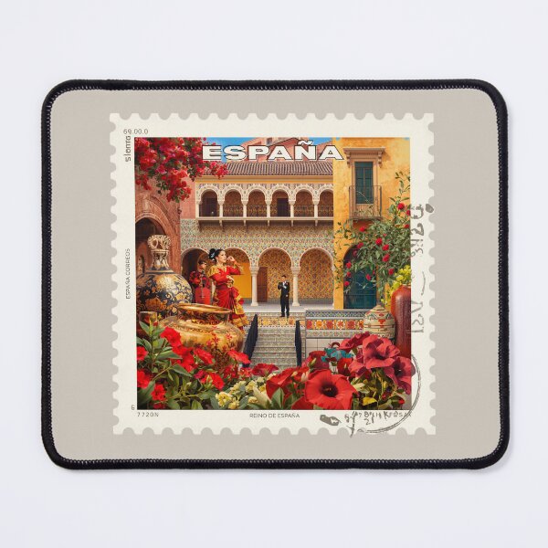 Item preview, España Postage Stamp – Flamenco, Spanish Architecture & Cultural Heritage Art designed and sold by Timeless Decor.