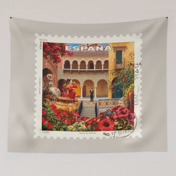 Item preview, España Postage Stamp – Flamenco, Spanish Architecture & Cultural Heritage Art designed and sold by Timeless Decor.