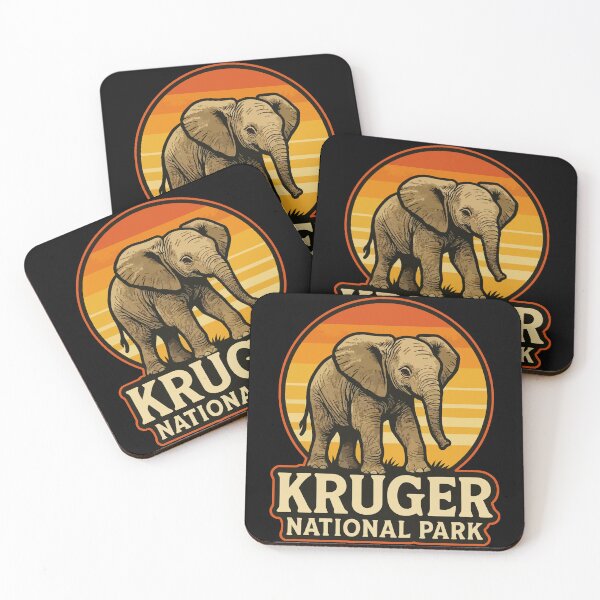 Item preview, Kruger National Park Elephant Retro Travel designed and sold by TomFrontierArt.