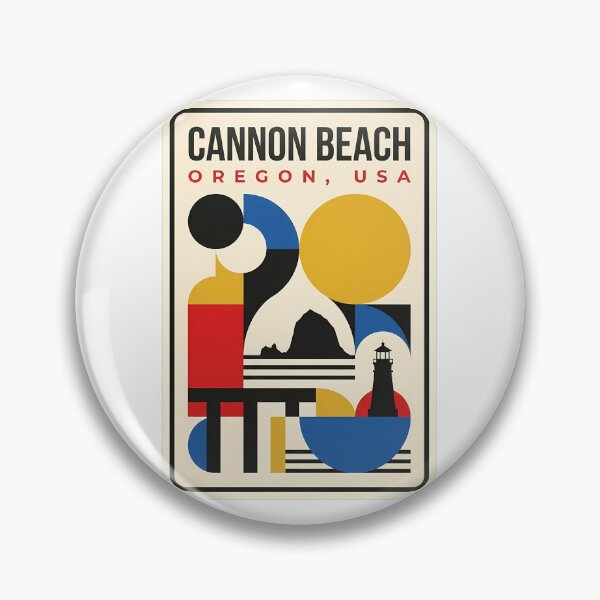Item preview, Bauhaus Cannon Beach Oregon Haystack Rock Geometric designed and sold by k3rstman1.