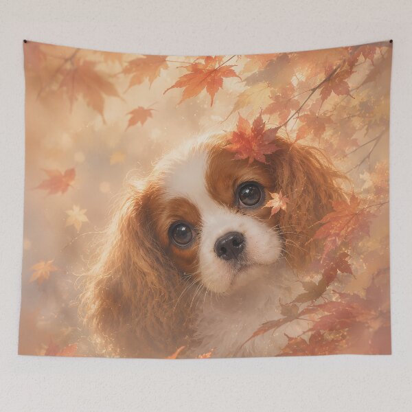 Item preview, Autumn Whispers Cavalier King Charles Spaniel designed and sold by ManJiangHong.
