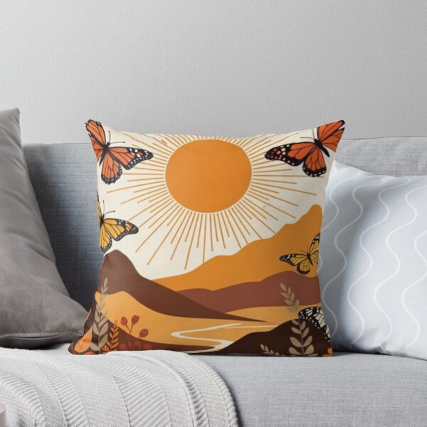 Item preview, Boho Butterfly Sunset Landscape | Autumn Nature Celestial Illustration designed and sold by GalleryPeak.