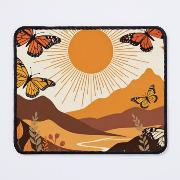 Item preview, Boho Butterfly Sunset Landscape | Autumn Nature Celestial Illustration designed and sold by GalleryPeak.