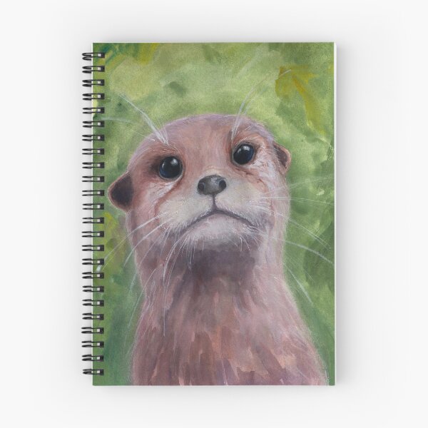 Item preview, Curious river otter portrait in watercolor with big expressive eye designed and sold by rusmashart.
