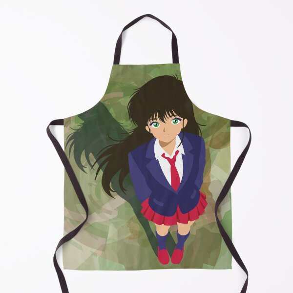 Item preview, Anime Schoolgirl with Green Eyes in a Blue and Red Uniform – Retro Manga Vector Illustration on an Abstract Background designed and sold by Keltoi-art.