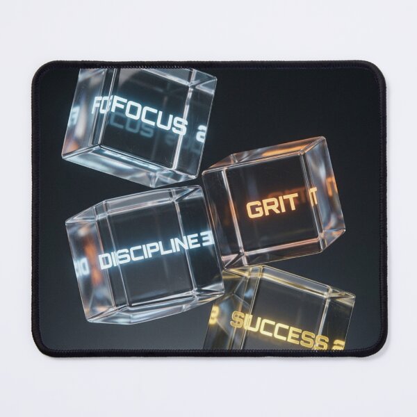 Item preview, FOCUS GRIT DISCIPLINE SUCCESS - Glass Cubes Motivational Wall Art designed and sold by RAMHEARTS.