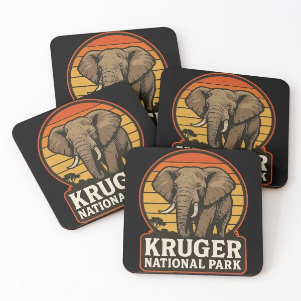 Item preview, Kruger National Park Elephant Retro Vintage Travel designed and sold by TomFrontierArt.