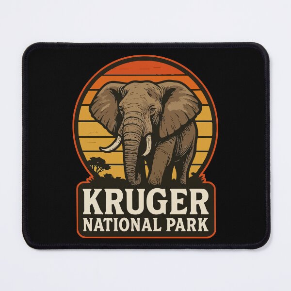 Item preview, Kruger National Park Elephant Retro Vintage Travel designed and sold by TomFrontierArt.