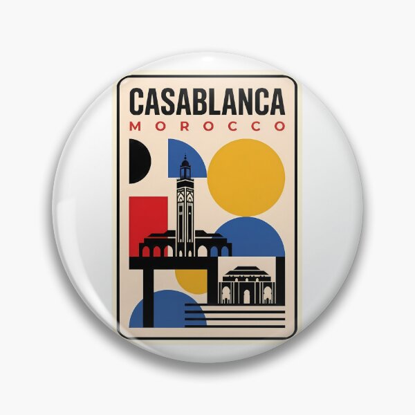 Item preview, Retro Geometric Casablanca Morocco Hassan II Mosque designed and sold by k3rstman1.