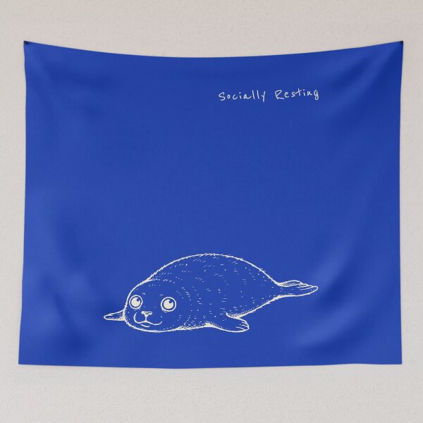 Item preview, Cute Seal Minimalist Line Art - Socially Resting designed and sold by Lumi-Bloom.
