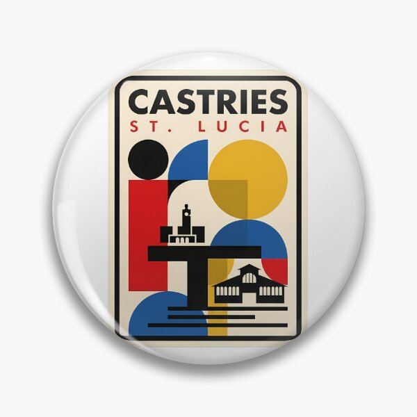 Item preview, Modernist Geometric Castries St Lucia Travel Scene designed and sold by k3rstman1.