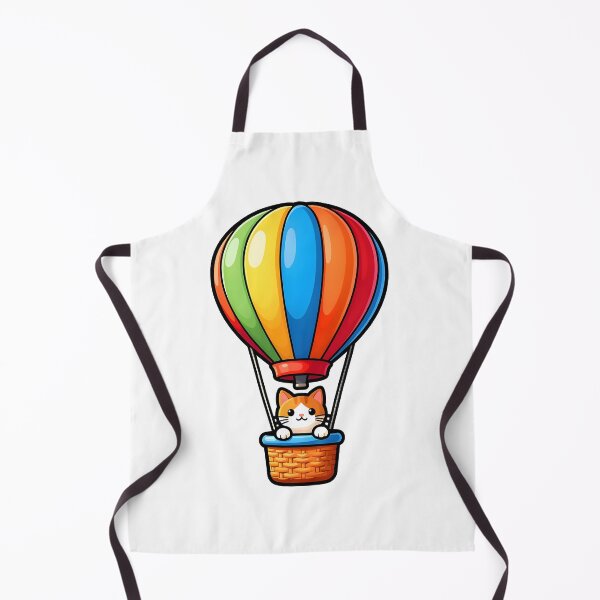 Item preview, A hot air balloon with a cat looking out the basket designed and sold by Beleza e Estilo.