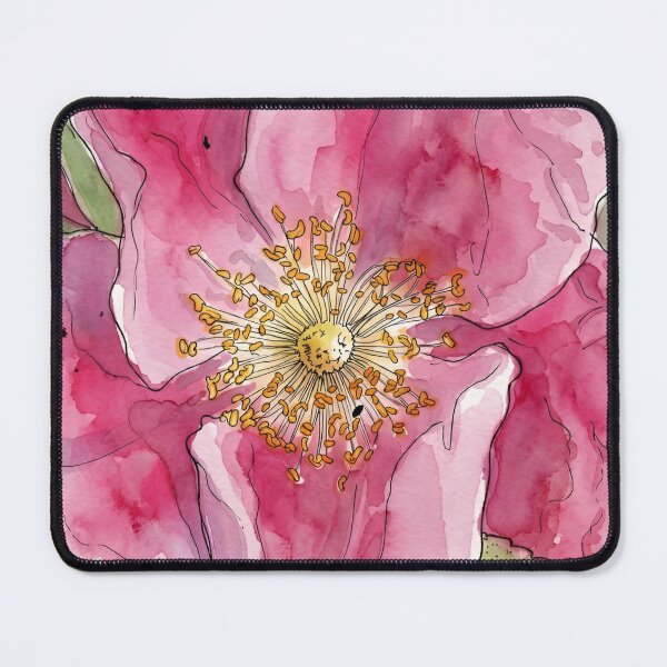 Item preview, Pink Rugosa Rose | Pen and Watercolor Botanical Art designed and sold by Debbie Schulte.