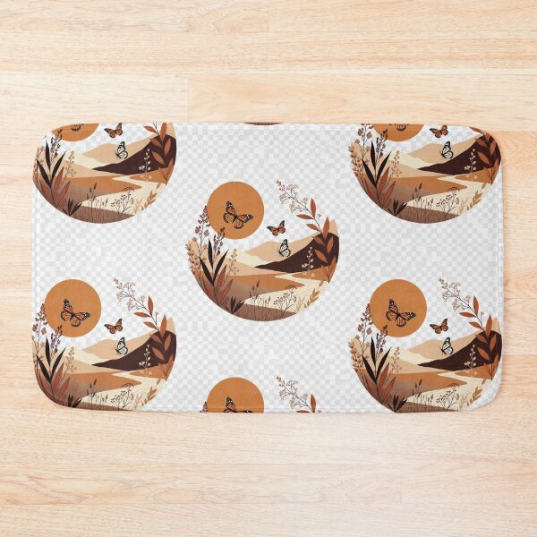 Item preview, Boho Butterfly Desert Landscape | Warm Sunset Nature Illustration designed and sold by GalleryPeak.